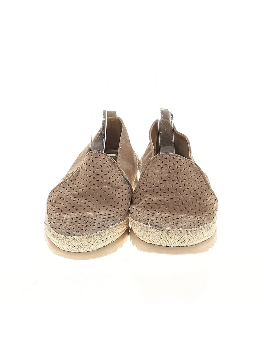 The Flexx Tan Suede Perforated Espadrille Slip-On Flats Sz 9